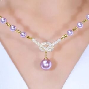 purple pearl neckless with 2 gift