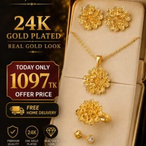 heard shape gold look jewellery